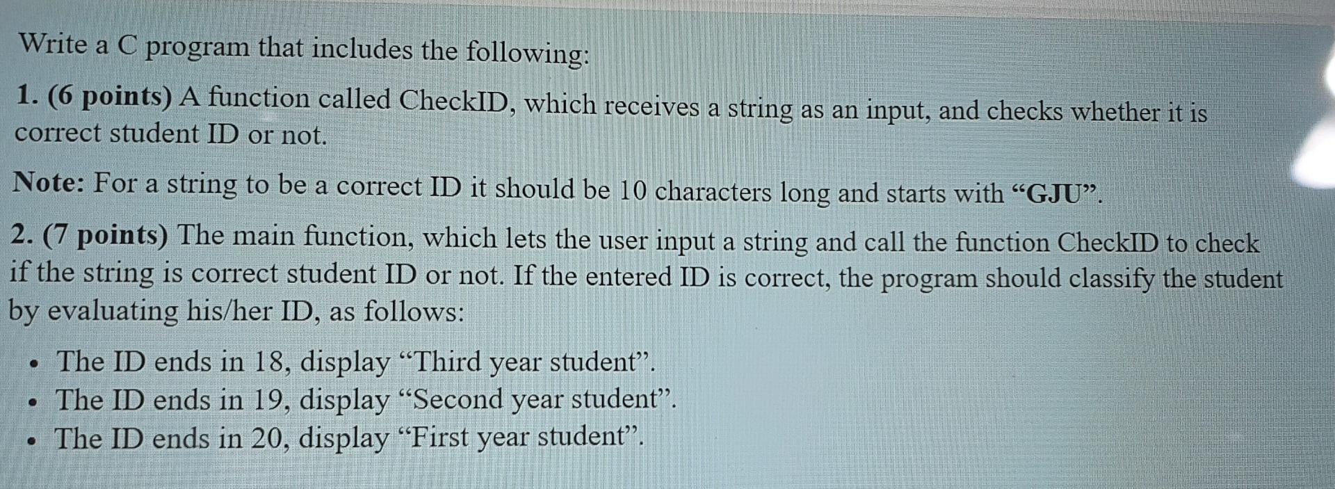Solved Write a C program that includes the following: 1. (6 | Chegg.com