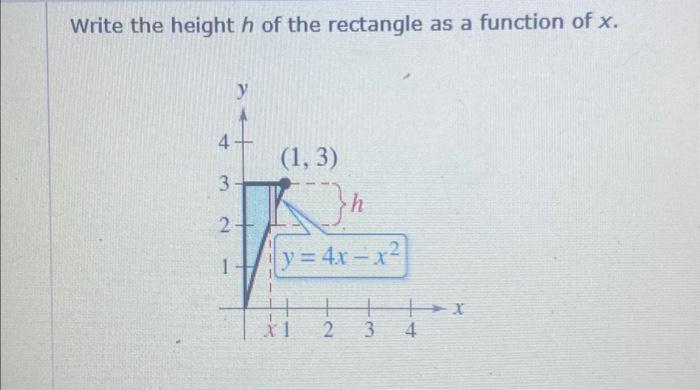 Solved Write the height h of the rectangle as a function of | Chegg.com