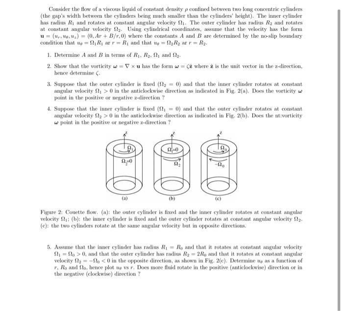Solved Consider the flow of a viscous liquid of constant | Chegg.com
