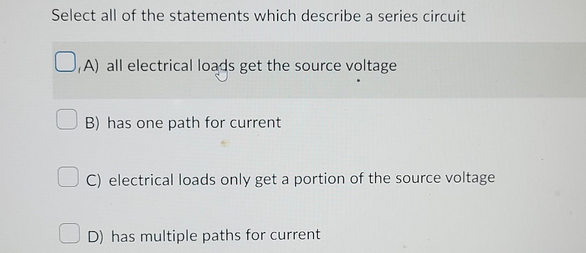Solved Select all of the statements which describe a series