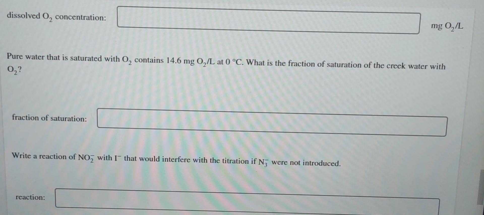 Solved Winkler Titration For Dissolved O₂. Dissolved O₂ Is A | Chegg.com