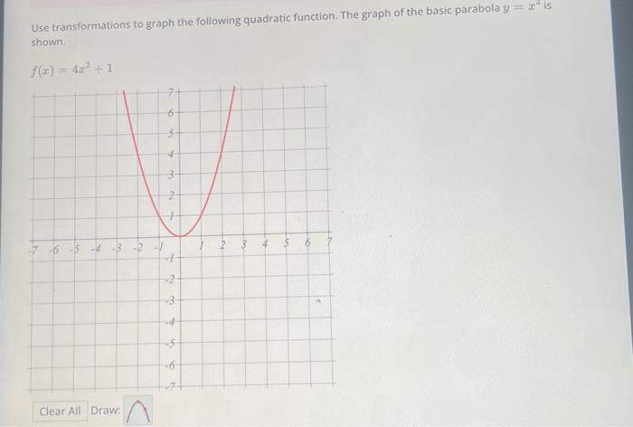 Use transformations to graph the following quadratic | Chegg.com