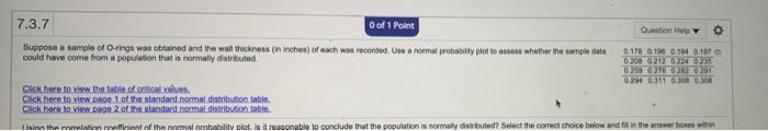 Solved 7.3.7 of 1 Point Quion Help Suppose a sample of | Chegg.com