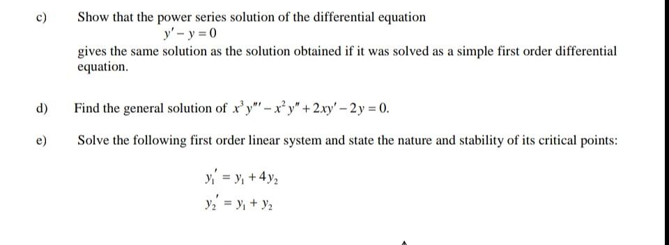 Solved Show that the power series solution of the | Chegg.com