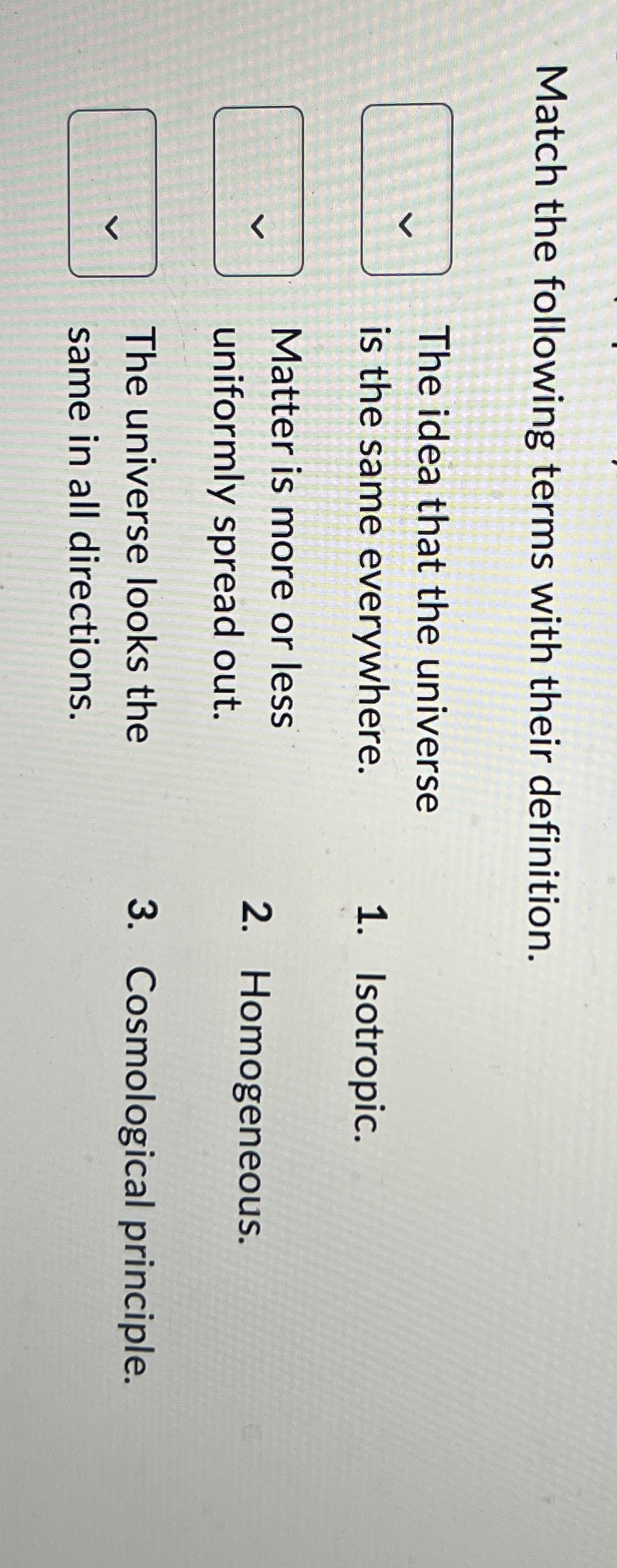 Solved Match The Following Terms With Their Definition Chegg Com