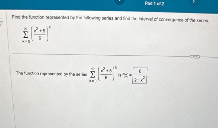 Solved Find The Function Represented By The Following Series | Chegg.com