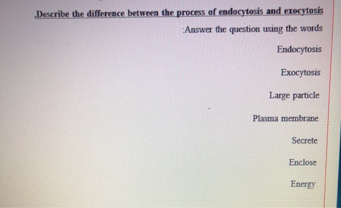 Solved Describe The Difference Between The Process Of Chegg Com