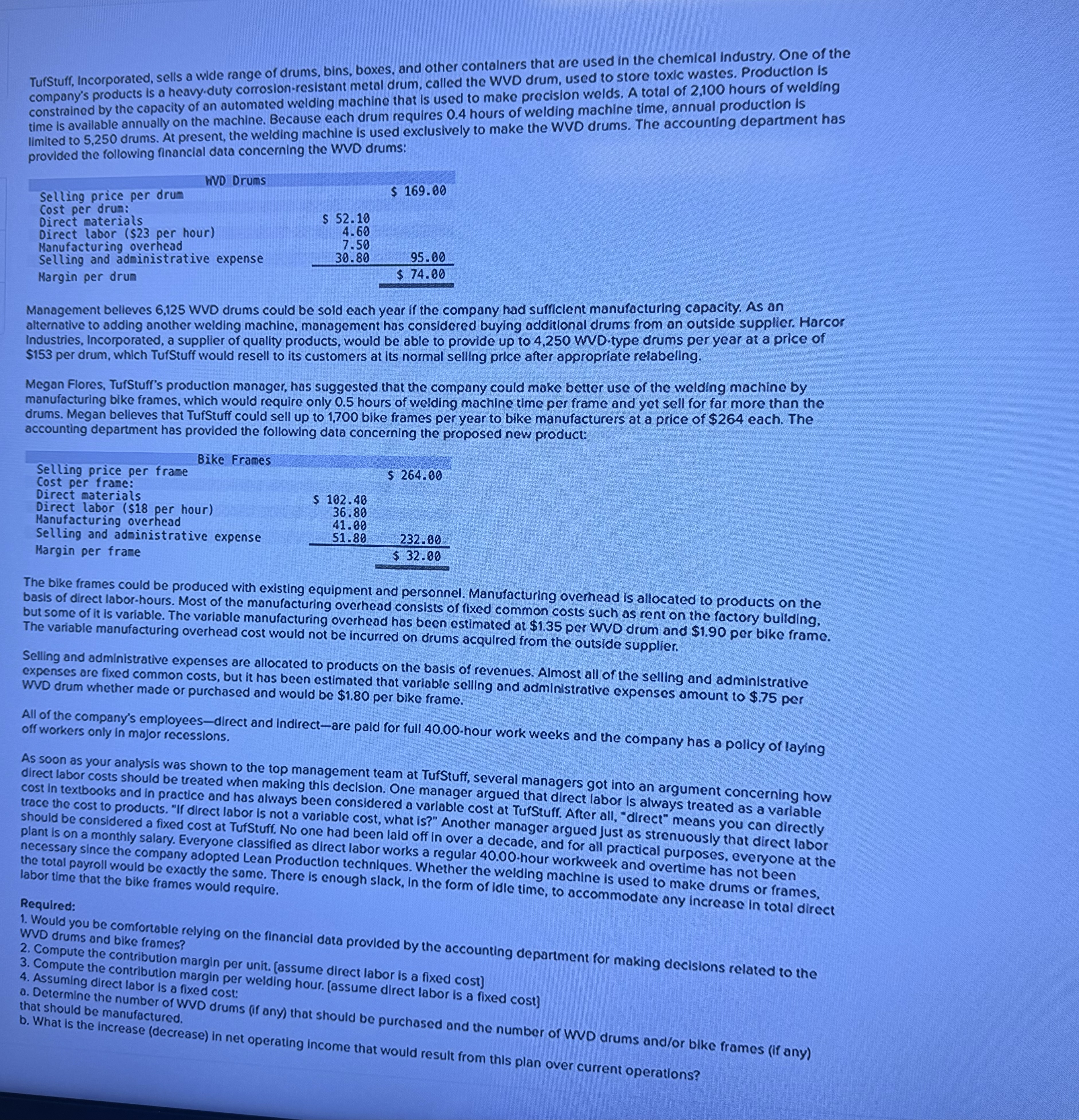 Solved Please answer all requiered managerial accounting | Chegg.com