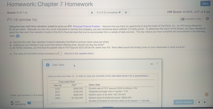 Solved Homework: Chapter 7 Homework Save Score: 0 of 1 pt of | Chegg.com