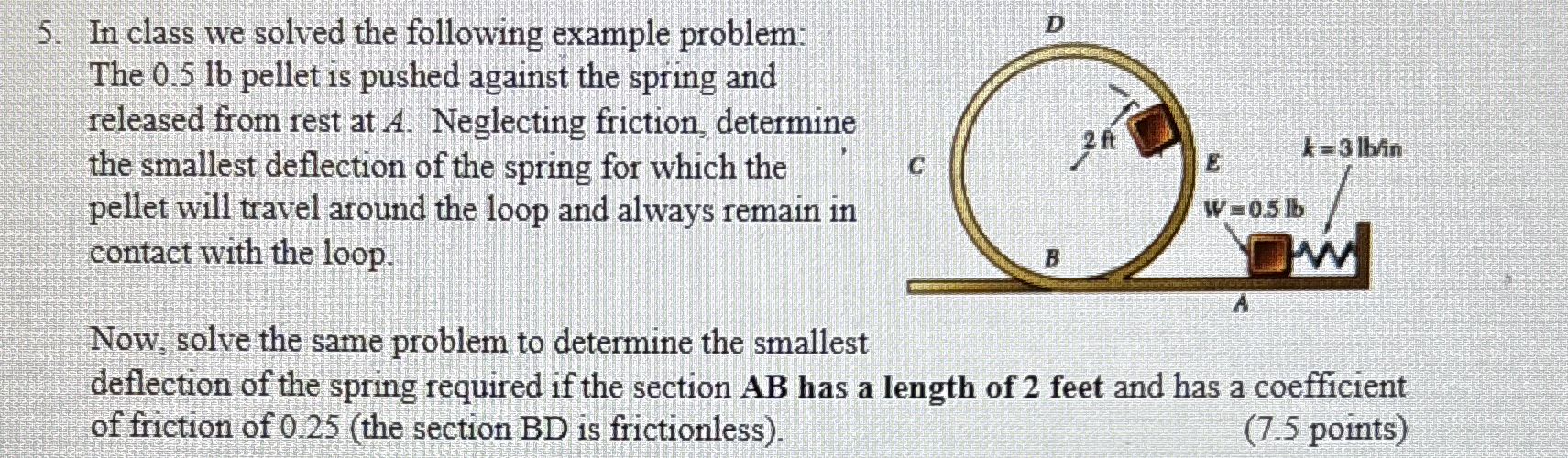 Solved The 0.5 ﻿lb pellet is pushed against the spring and | Chegg.com