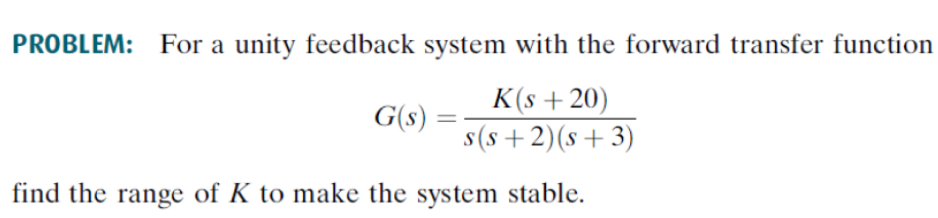 Solved PROBLEM: For a unity feedback system with the forward | Chegg.com