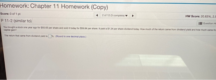 Solved Homework: Chapter 11 Homework (Copy) Score: 0 of 1 pt | Chegg.com