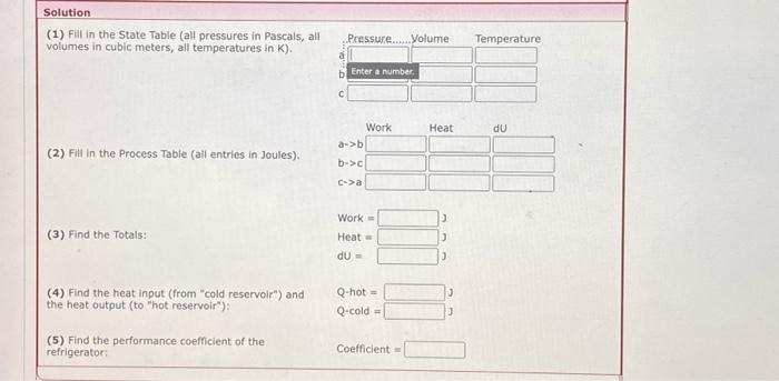 Solved Goal Solve for the performance coefficient of a | Chegg.com