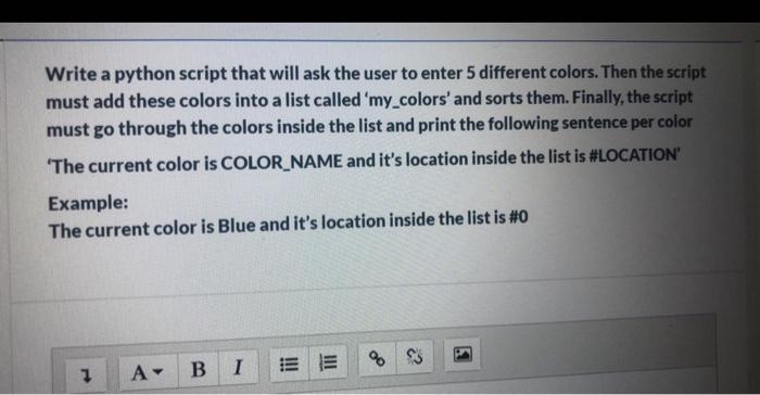 Solved Write a python script that will ask the user to enter | Chegg.com