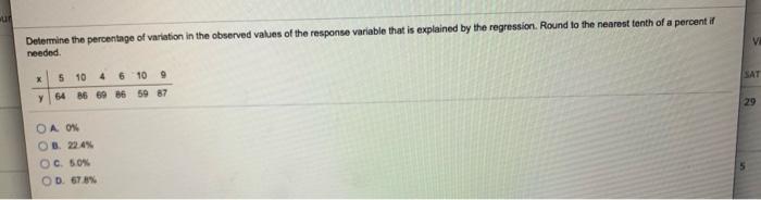 Solved ur Determine the percentage of variation in the | Chegg.com