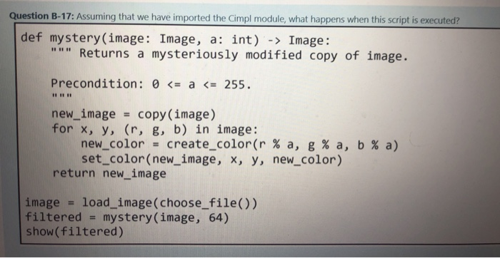 Solved Question B-17: Assuming that we have imported the | Chegg.com
