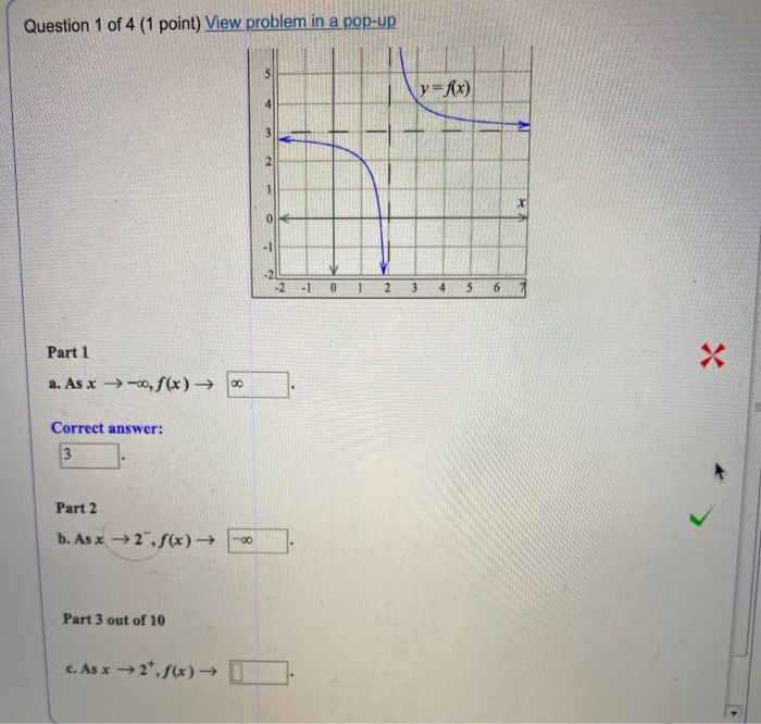 Solved Question 1 of 4 (1 point) View problem in a pop-up un | Chegg.com