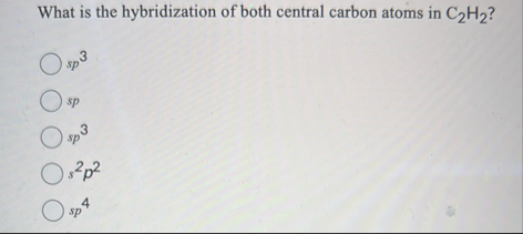 Solved What is the hybridization of both central carbon | Chegg.com