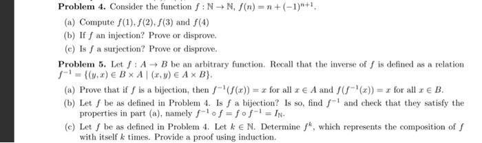 Solved Problem 4. Consider the function | Chegg.com
