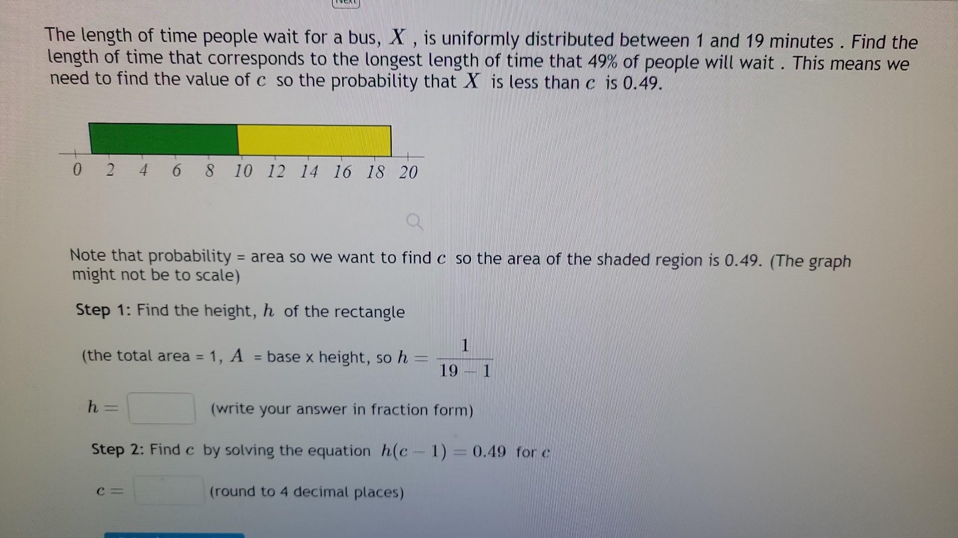 Solved The length of time people wait for a bus, X, is | Chegg.com
