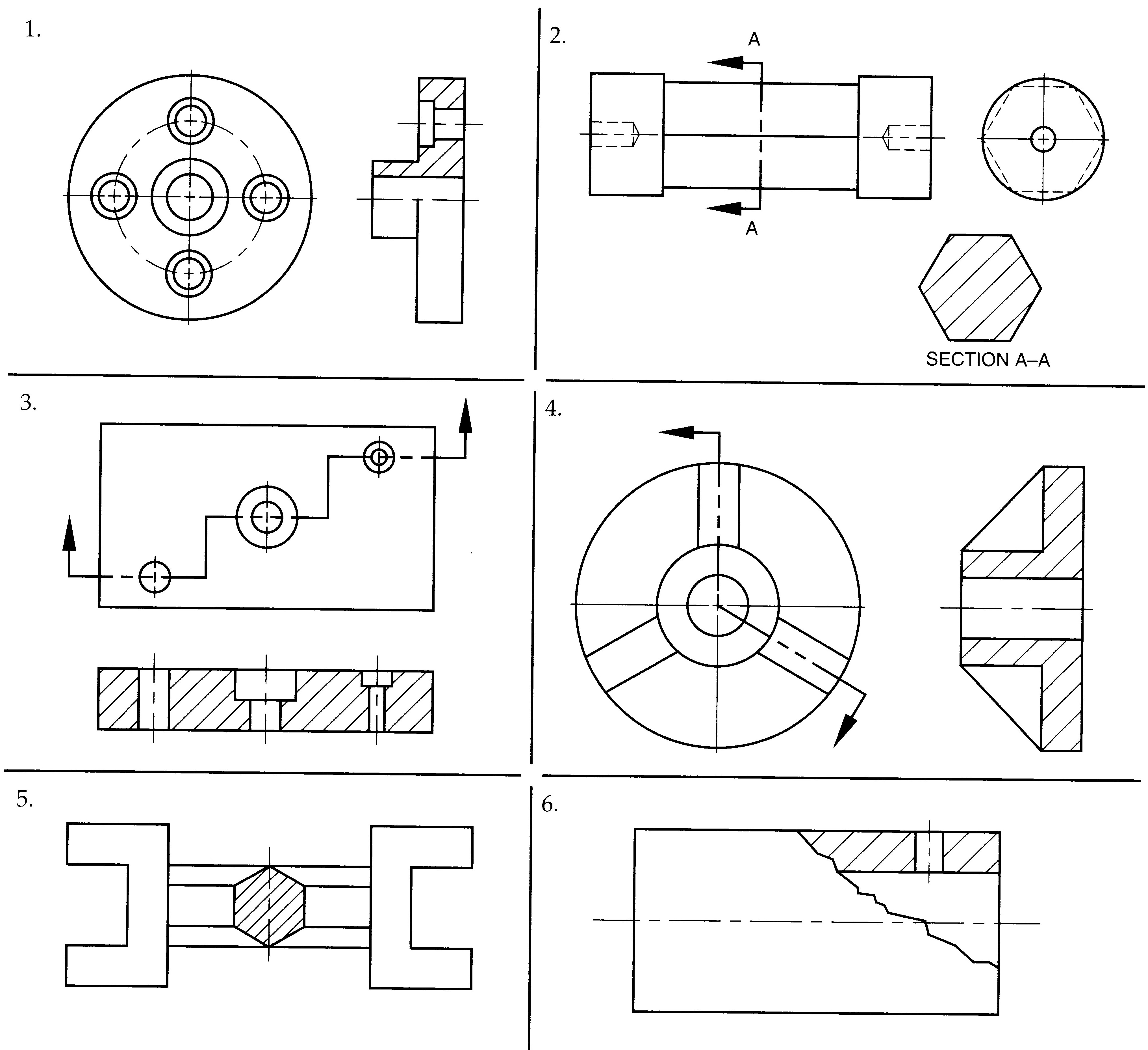 Solved Analyze each of the section views shown. Identify the | Chegg.com