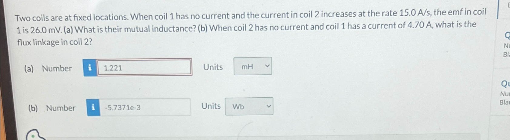 Solved Two coils are at fixed locations. When coil 1 ﻿has no | Chegg.com