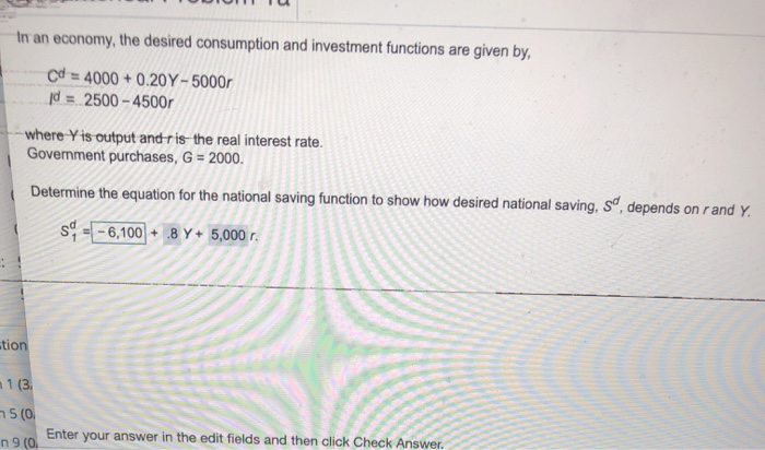 Solved In an economy, the desired consumption and investment | Chegg.com