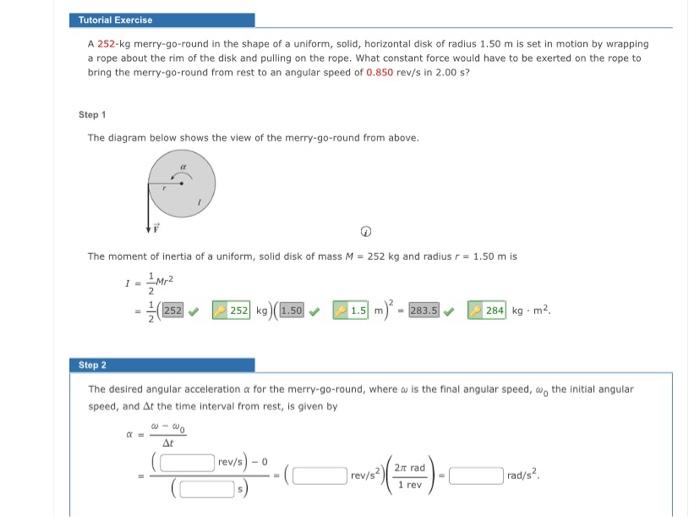 Solved A 252-kg Merry-go-round In The Shape Of A Uniform, 