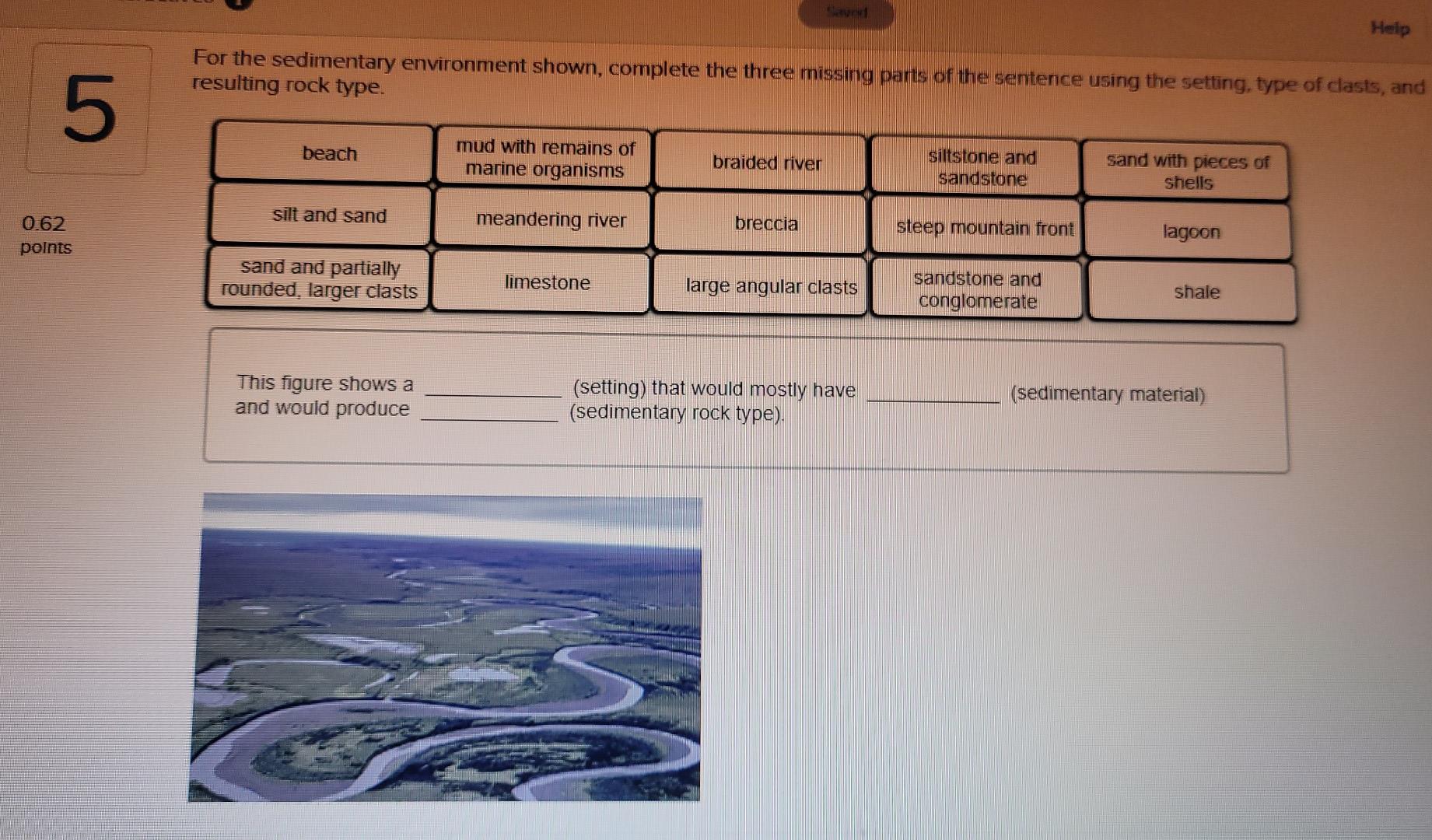 Solved Help For The Sedimentary Environment Shown, Complete | Chegg.com