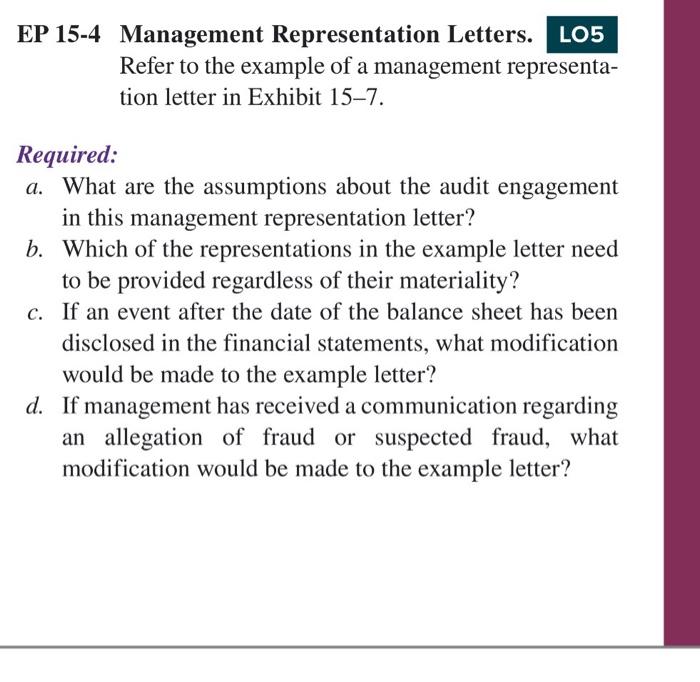 management representation letter by pwc