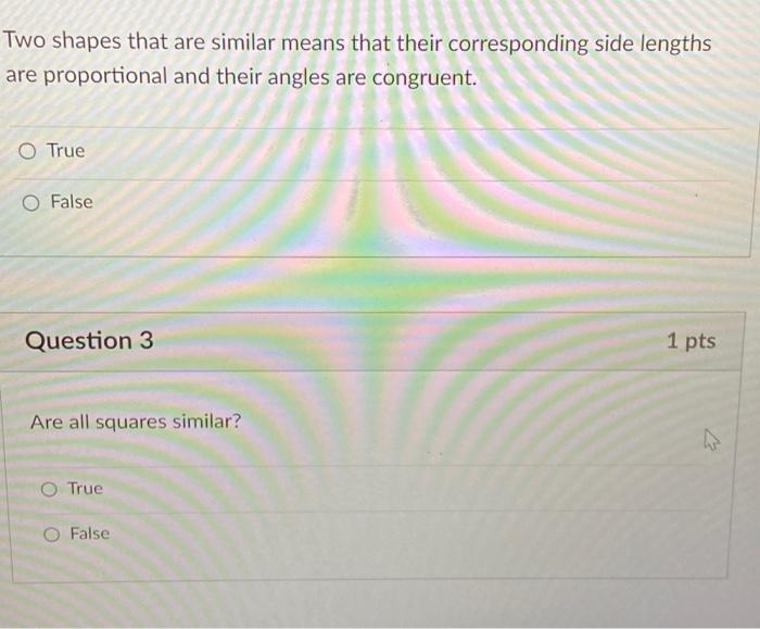 Solved Two shapes that are similar means that their