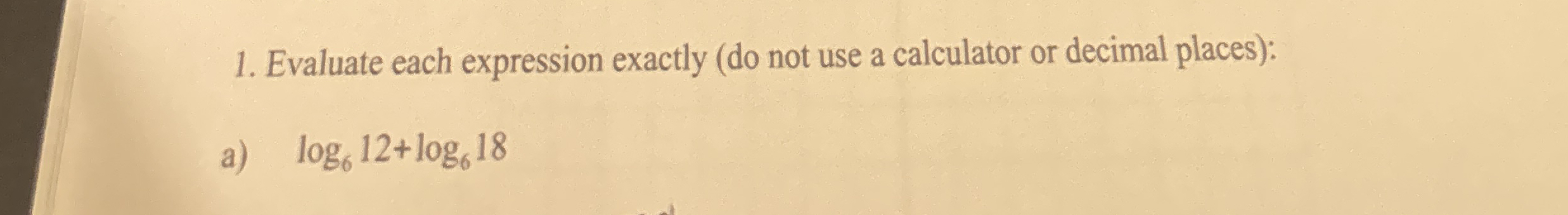 Evaluate each expression exactly (do not use a | Chegg.com