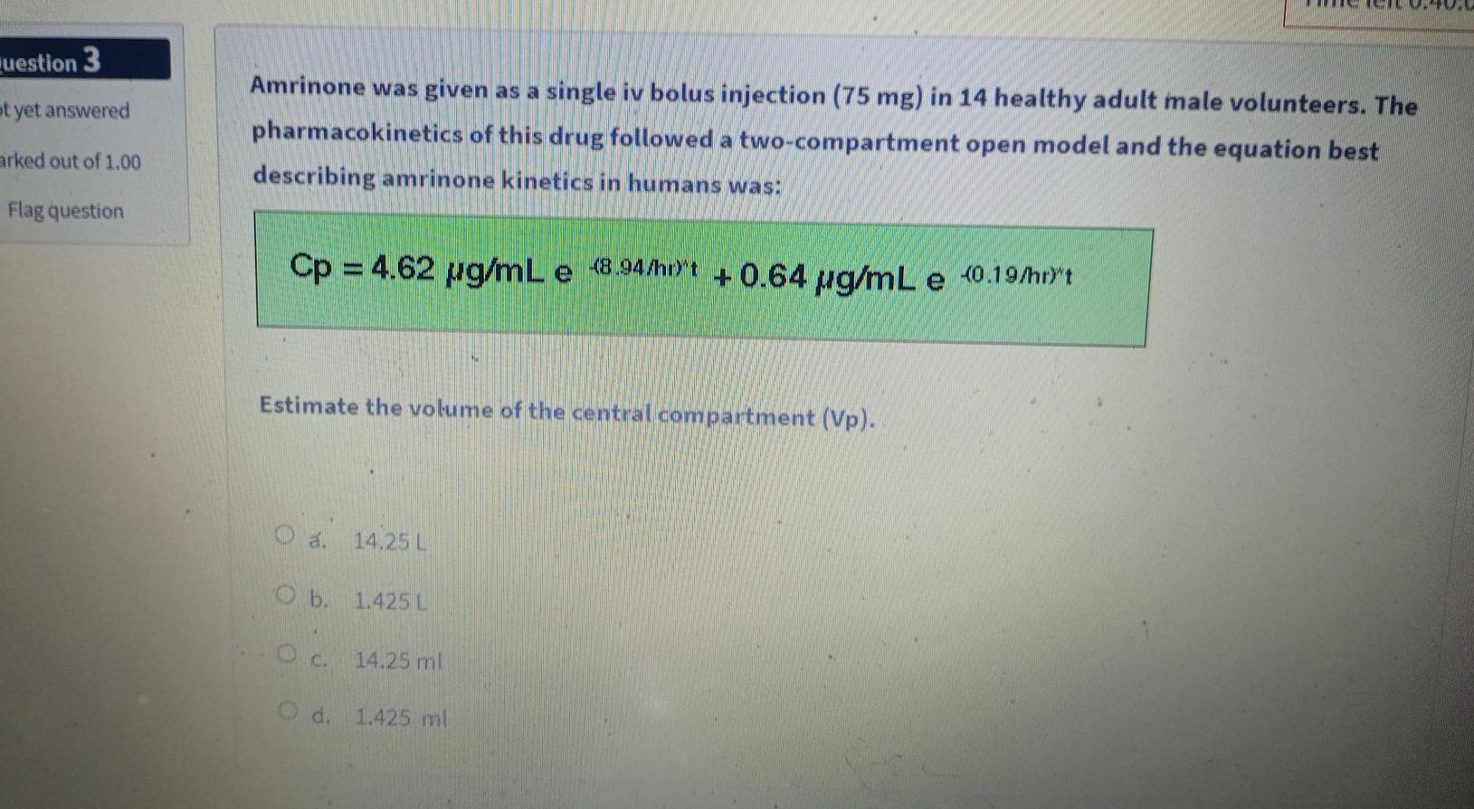Solved uestion 3 styet answered Amrinone was given as a | Chegg.com