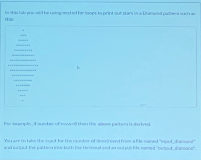 Solved In this lab you will be using nested for loops to | Chegg.com