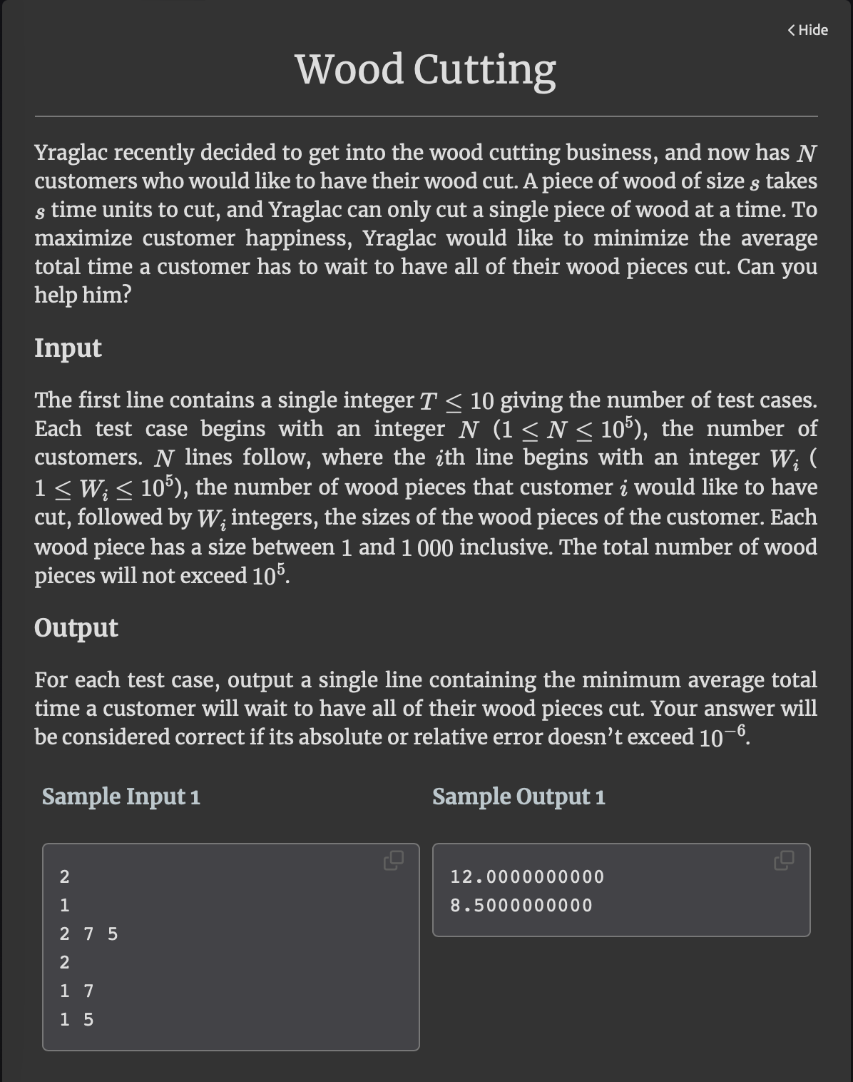 Solved Wood CuttingYraglac recently decided to get into the | Chegg.com