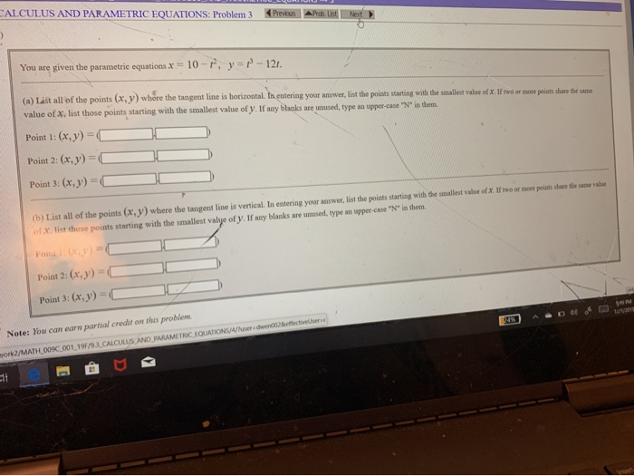 Solved CALCULUS AND PARAMETRIC EQUATIONS: Problem 3 Preus | Chegg.com