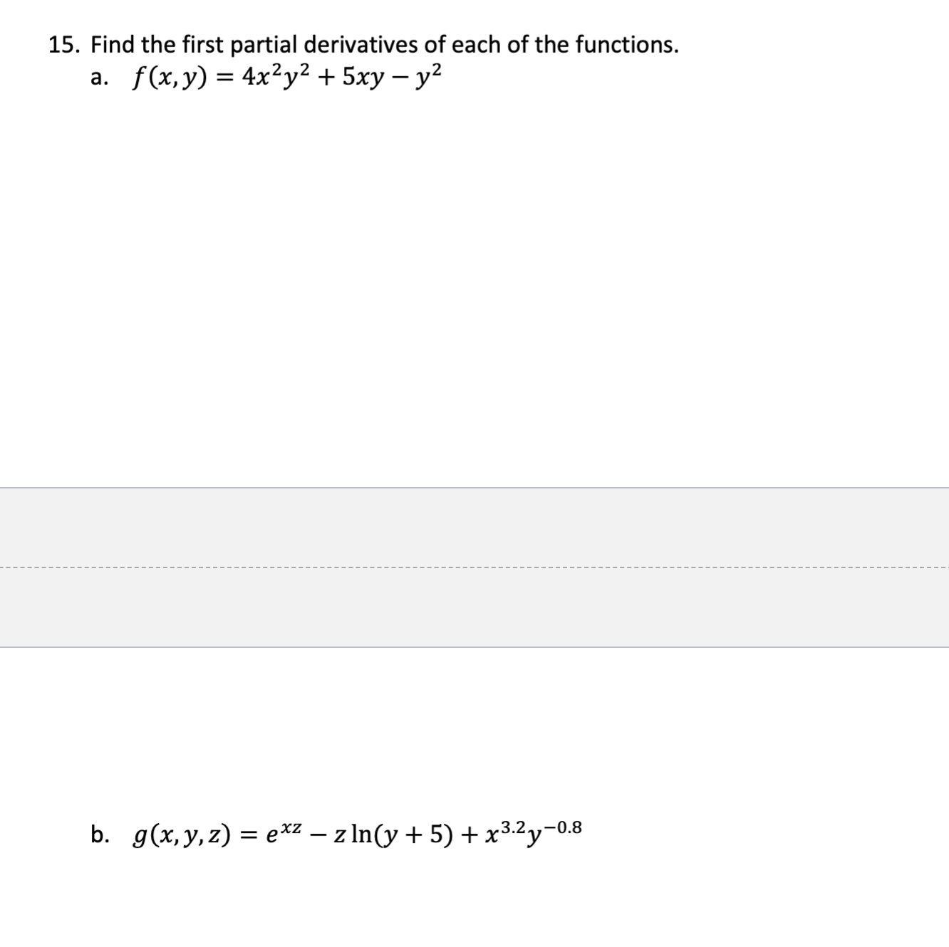 Solved Find The First Partial Derivatives Of Each Of The