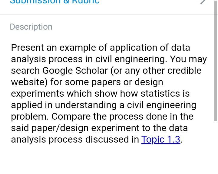Solved Description Present an example of application of data | Chegg.com