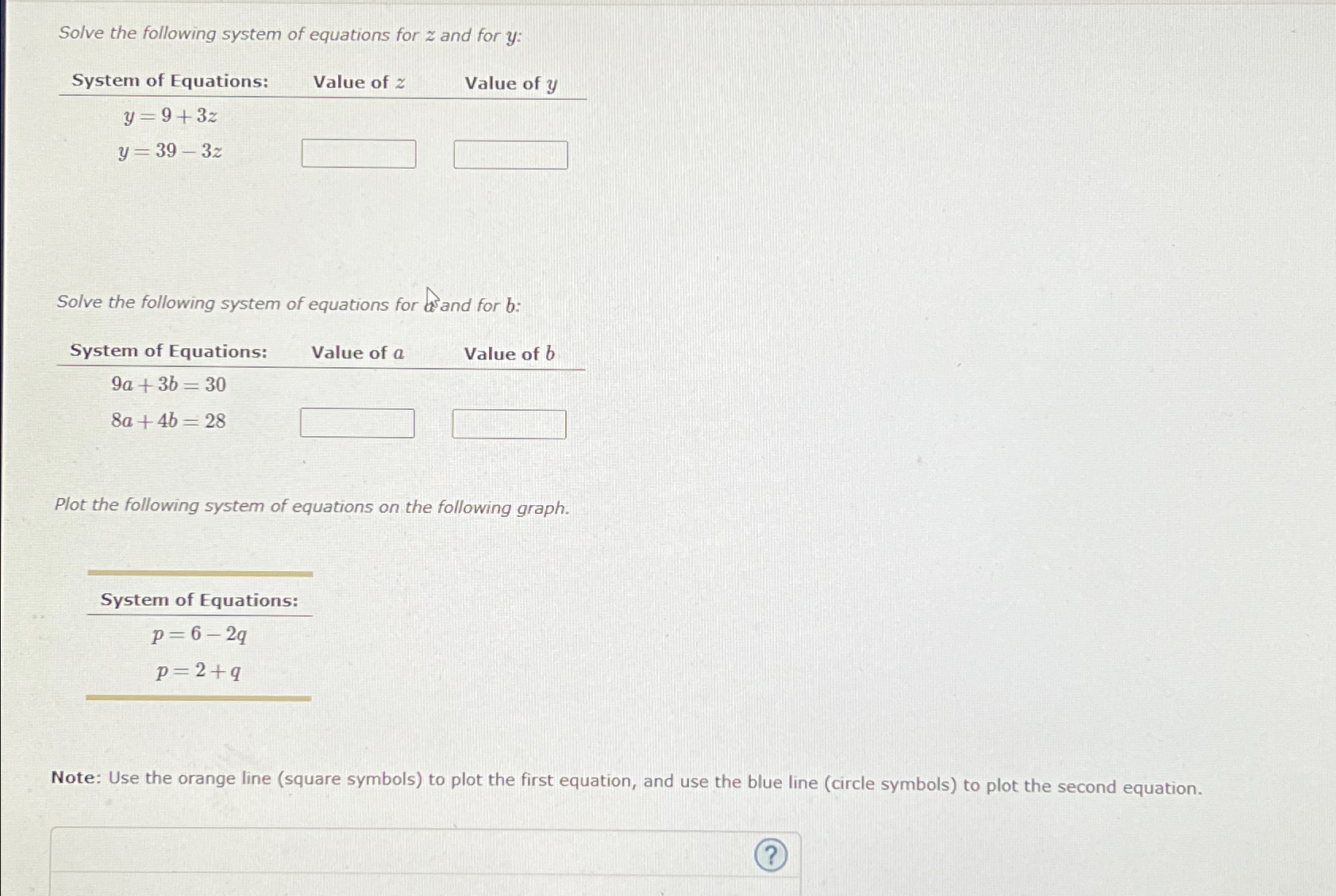 Solved Solve the following system of equations for z ﻿and | Chegg.com