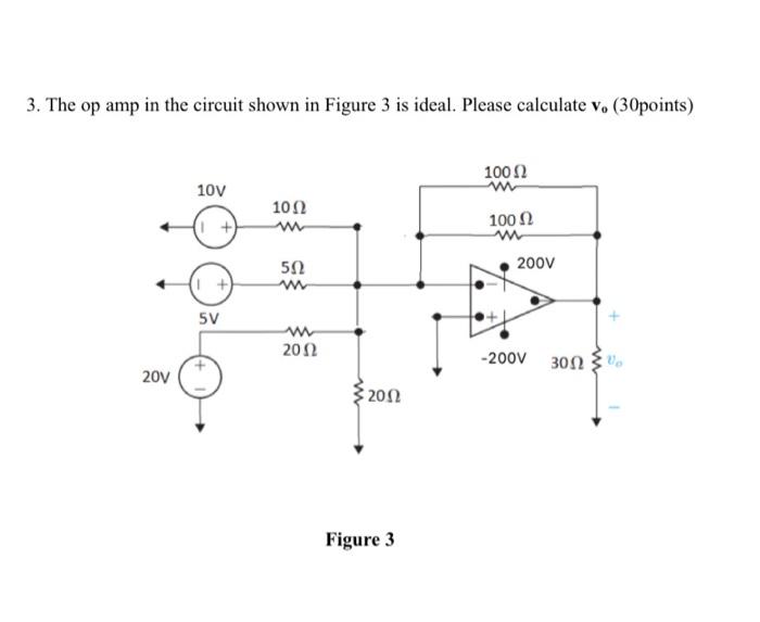 Solved 3. The op amp in the circuit shown in Figure 3 is | Chegg.com