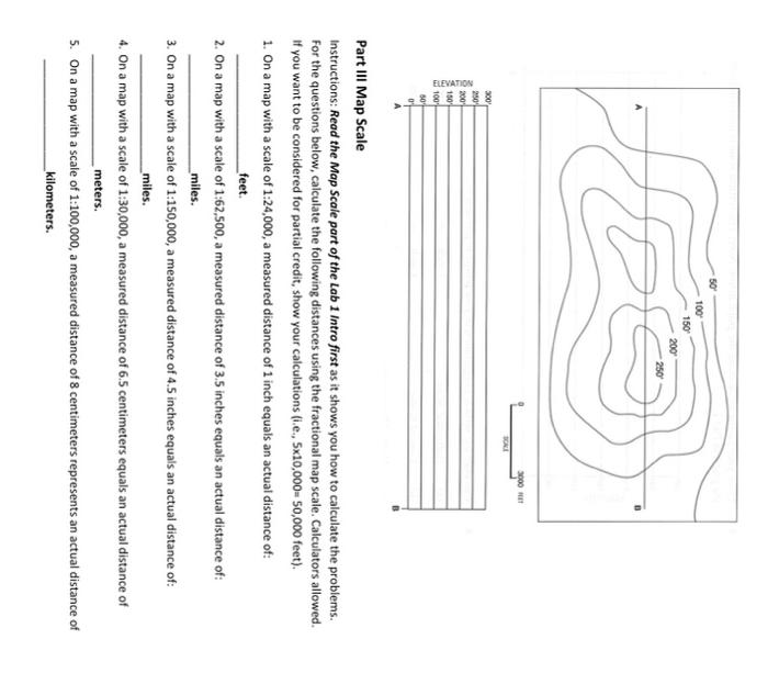 Solved Part III Map Scale Instructions Read the Map Scale