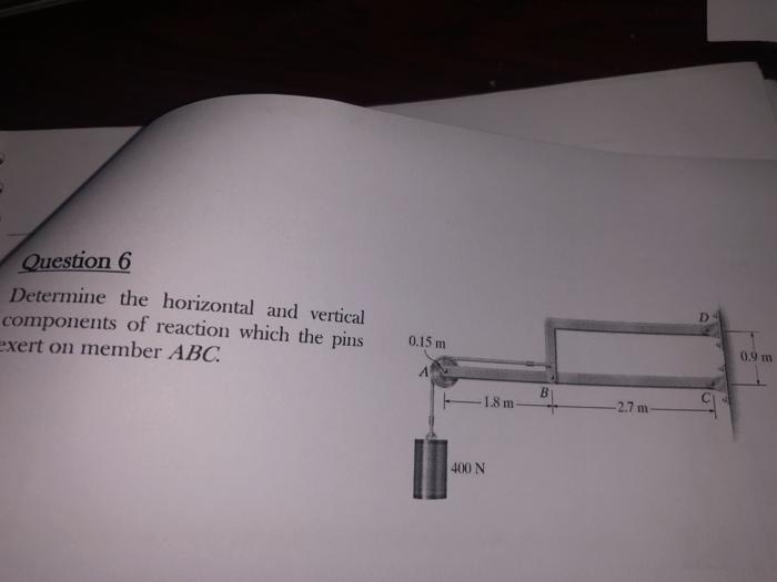 Solved Question 6 Determine The Horizontal And Vertical | Chegg.com