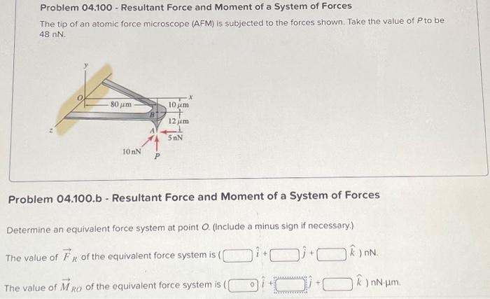 Solved Problem 04.100- Resultant Force and Moment of a | Chegg.com