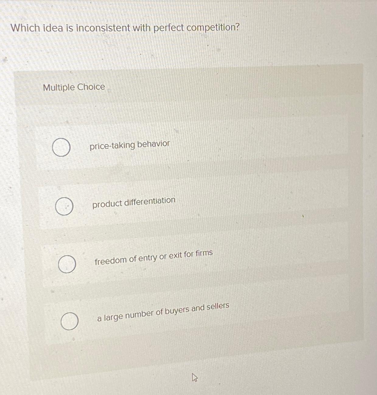 Solved Which idea is inconsistent with perfect