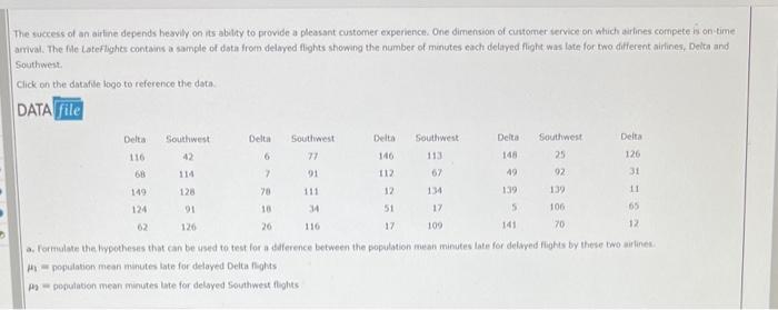 The success of an airtine depends bezvily on its abitty to provide a pleasant customer experience. One dimension of cuatomer