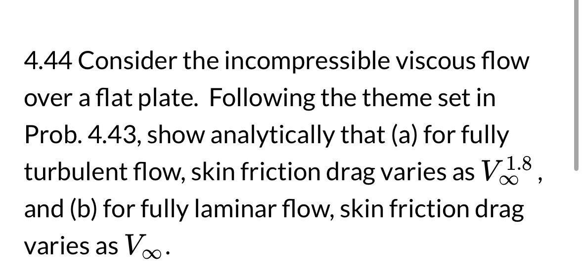 Solved 4.44 ﻿Consider the incompressible viscous flowover a | Chegg.com