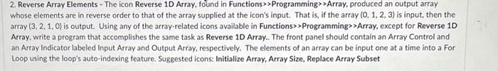 Solved 2. Reverse Array Elements - The icon Reverse 1D | Chegg.com