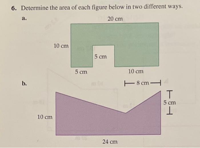 Solved Determine the area of each figure below in two | Chegg.com