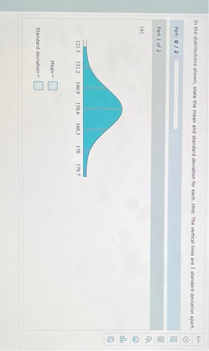 Solved In the distributions shown, state the mean and | Chegg.com