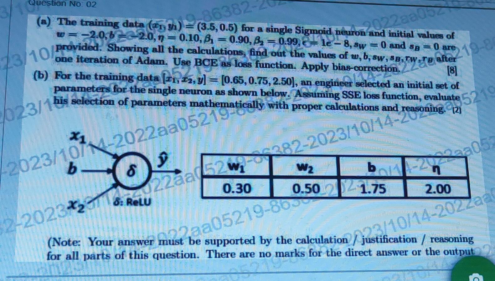 Solved (a) The training data (x1,y1)=(3.5,0.5) for a single | Chegg.com